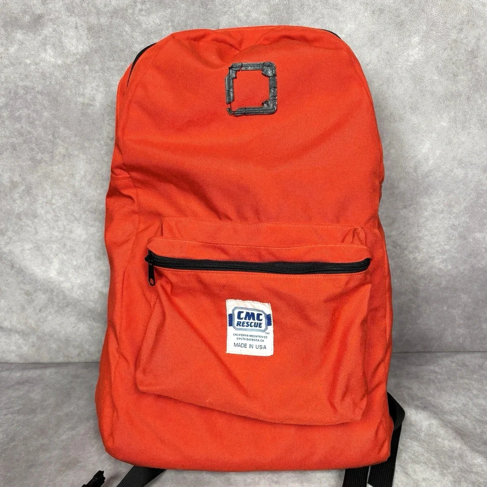 Vintage CMC Rescue California Mountain Co Orange Backpack Made USA Hiking Pack